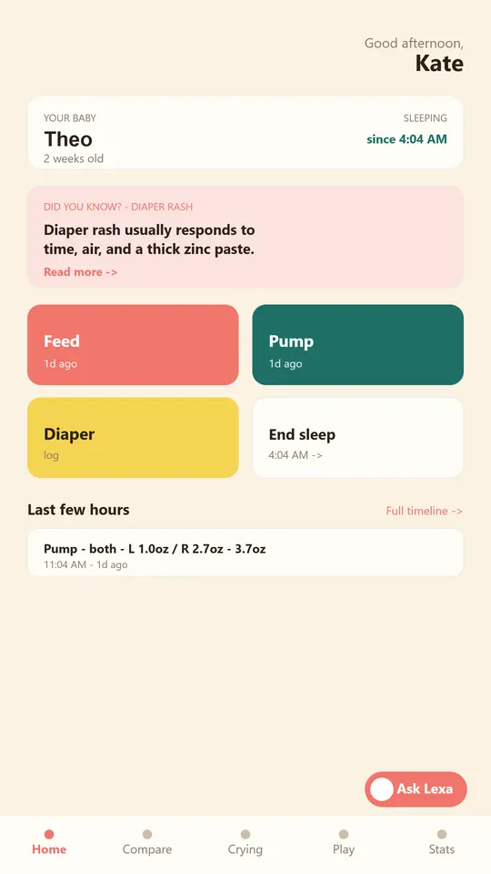 Home dashboard