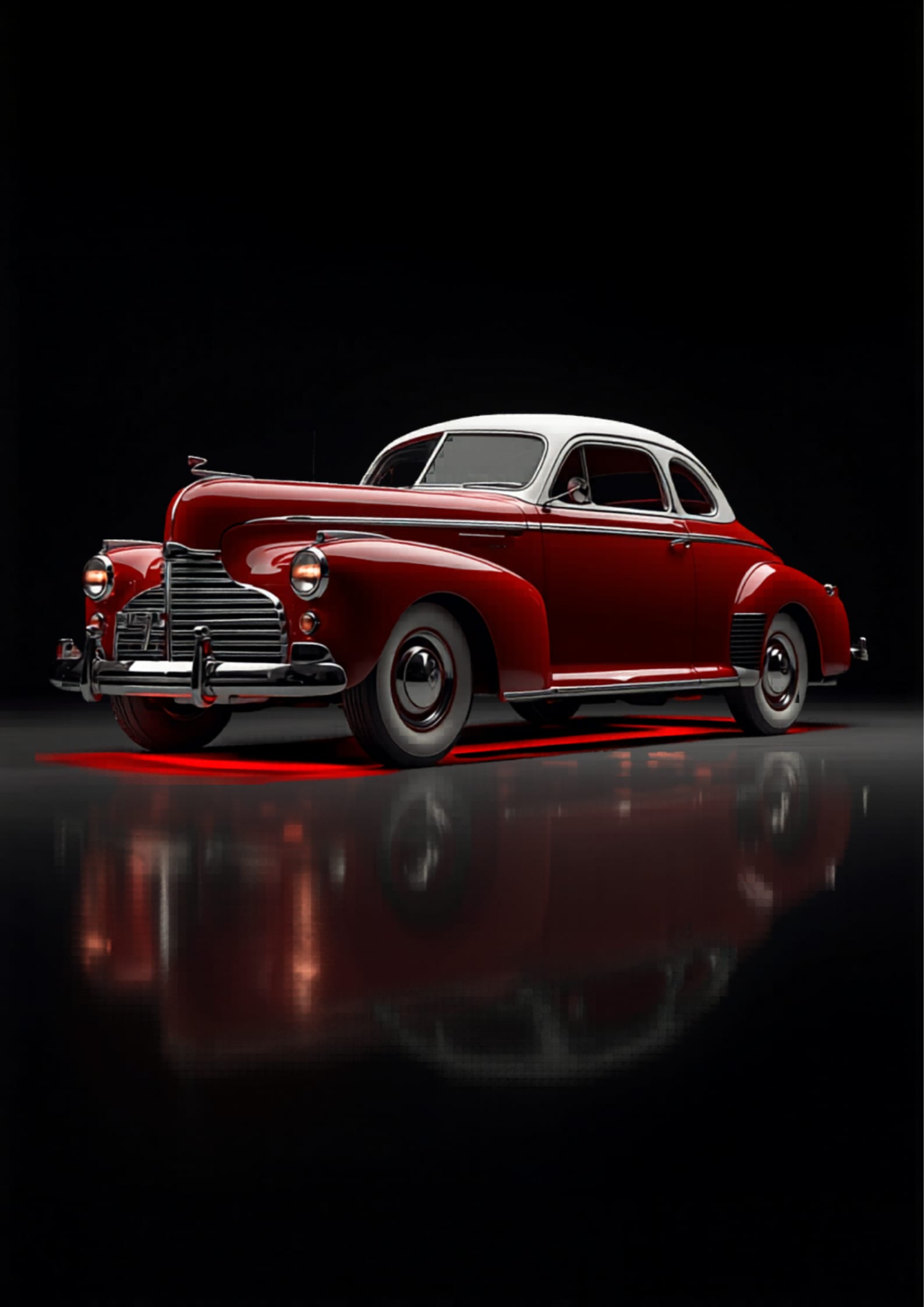 1941 Oldsmobile Series 60 Coupe in cherry red with a white roof